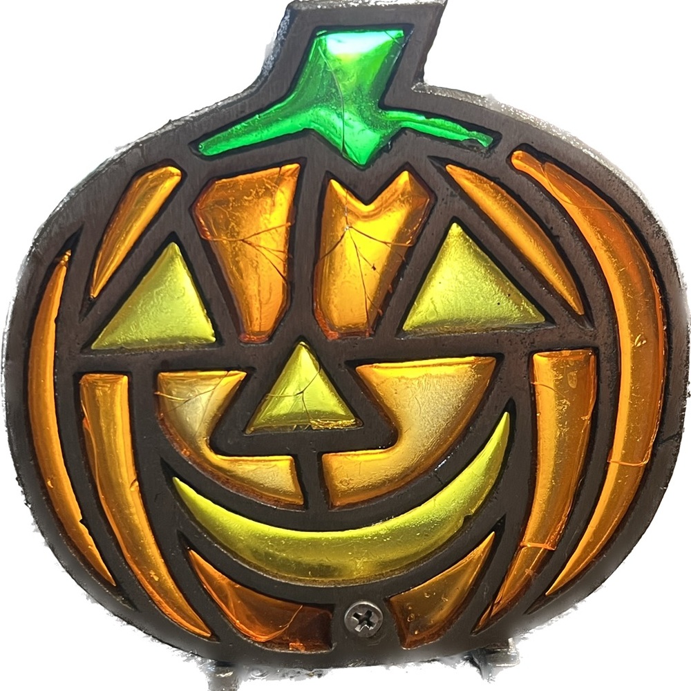 Leaded glass pumpkin for tea light